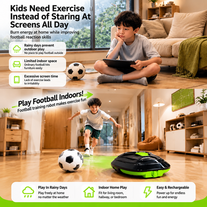 Automatic Ball-Chasing Soccer Robot, Youth Indoor Dribbling & Tackling Training Equipment, Parent-Child Interactive Toy