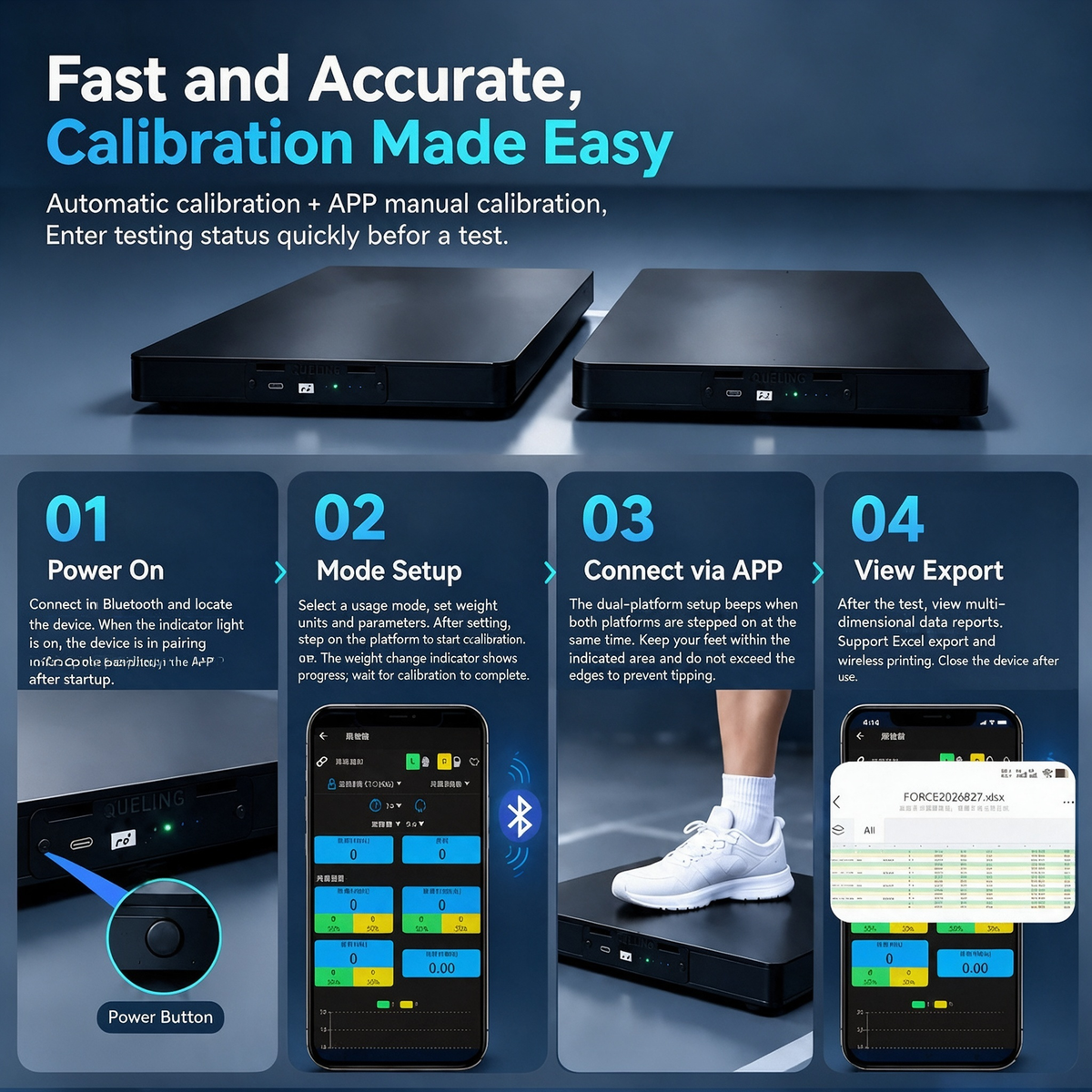 2026  FP02 Mini Smart Force Plate, Dual-Plate Tester for Youth Training & Rehab Assessment