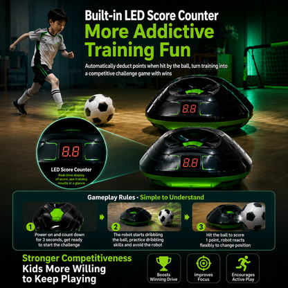 Automatic Ball-Chasing Soccer Robot, Youth Indoor Dribbling & Tackling Training Equipment, Parent-Child Interactive Toy