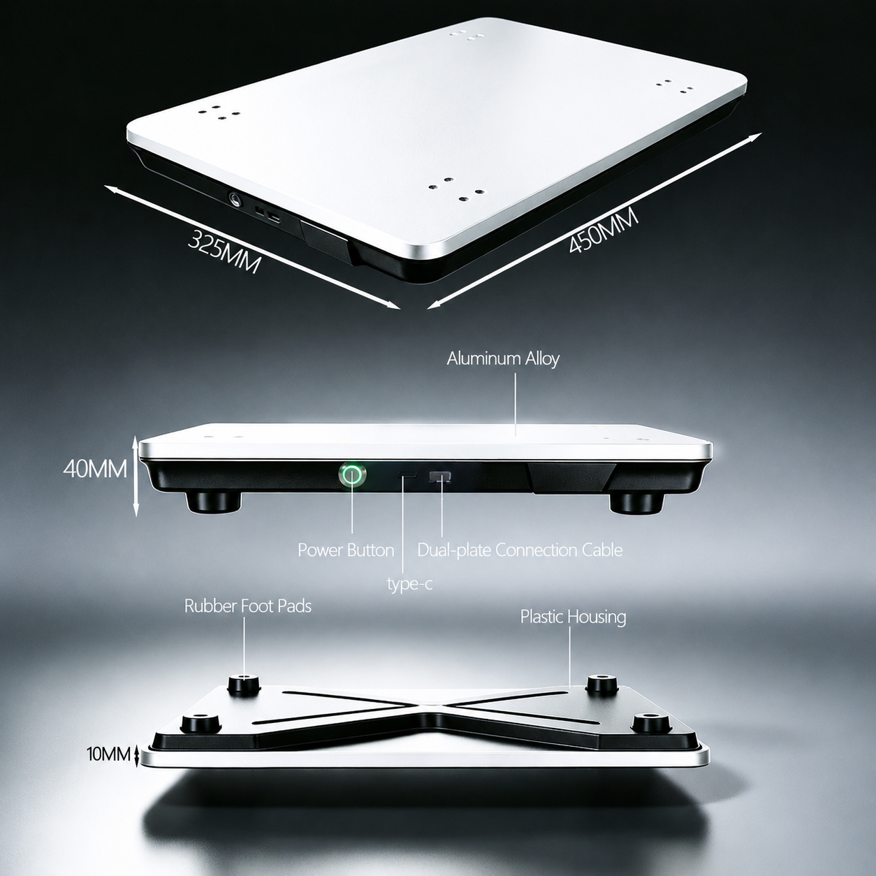 Queling  Vertical Jump Force Plate, 1 D Force Platform, CMJ Rehabilitation Assessment, Portable Large Surface, Peak Force