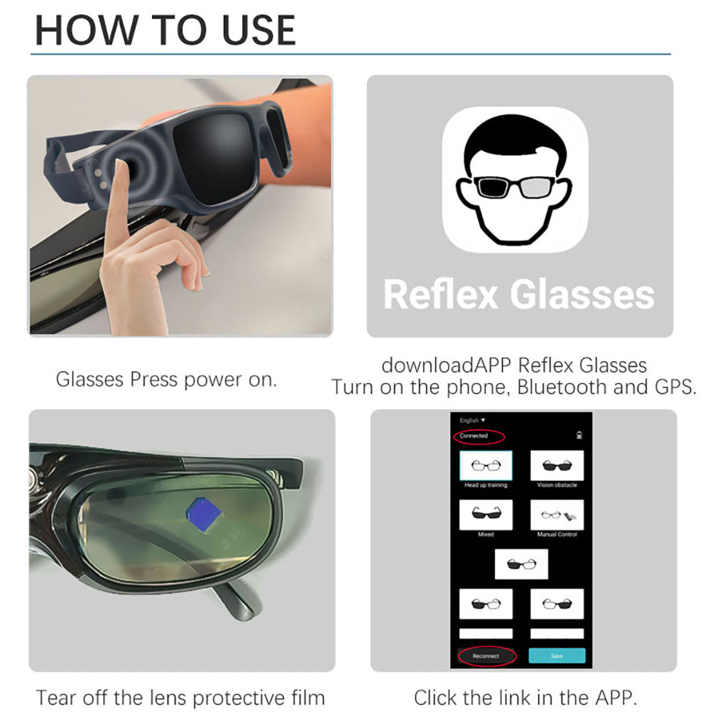 (E)Visual impairment sports training glasses GS-01