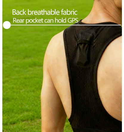 Football GPS Training Vest with GPS Storage Bag, Quick-Dry, Breathable & High-Stretch Sports Vest, Sewn Version