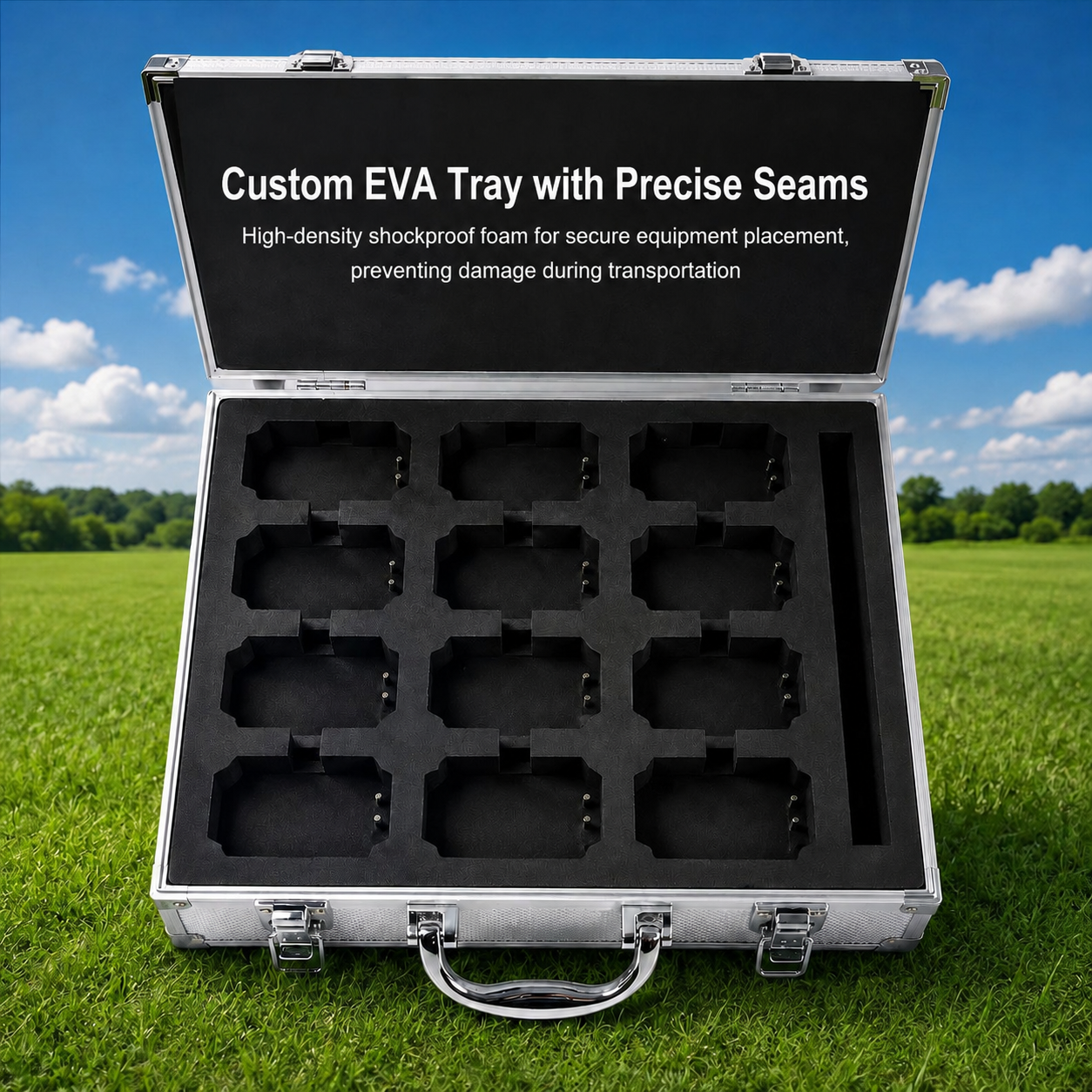 2026 12-Slot Aluminum Alloy Charging Case, 2-in-1 Charging & Storage, Bulk Fast Charging for GPS Trackers