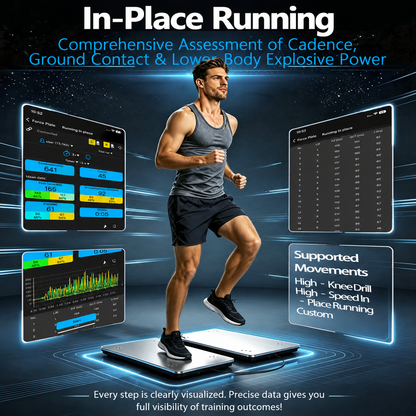 Queling  Vertical Jump Force Plate, 1 D Force Platform, CMJ Rehabilitation Assessment, Portable Large Surface, Peak Force