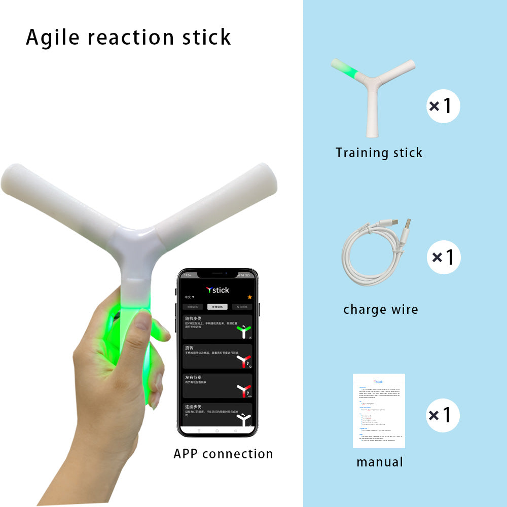 YSTICK Smart Reaction Training Stick | APP Controlled Light Up Stick for Hand-Eye Coordination, Agility & Reflex Training