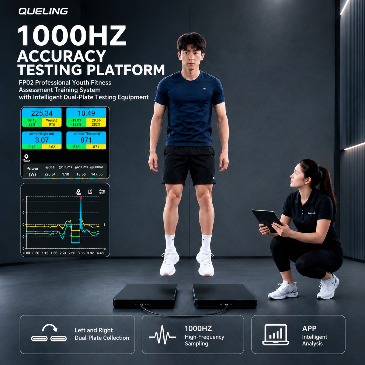 2026  FP02 Mini Smart Force Plate, Dual-Plate Tester for Youth Training & Rehab Assessment