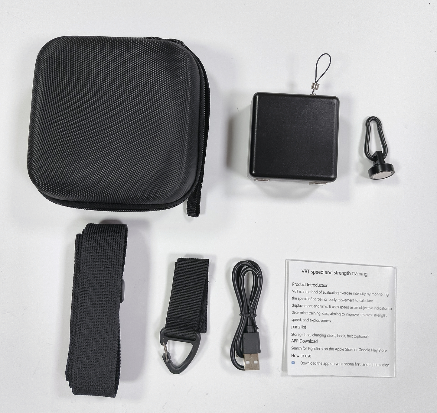 VBT01 Velocity Based Training Device | Strength & Power Trainer for Barbell, Squat, Jump, 1RM Analyzer