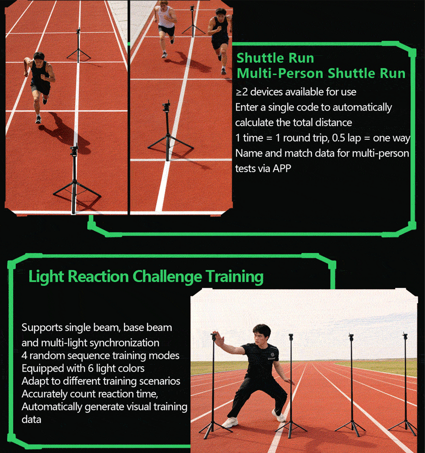 CC01 Infrared Sprint Timer | 0.001s Precision Track and Field Training Timer with APP
