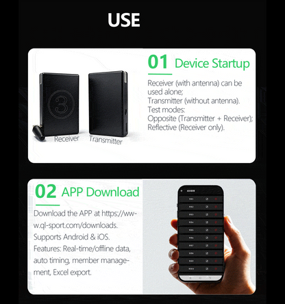 CC01 Infrared Sprint Timer | 0.001s Precision Track and Field Training Timer with APP