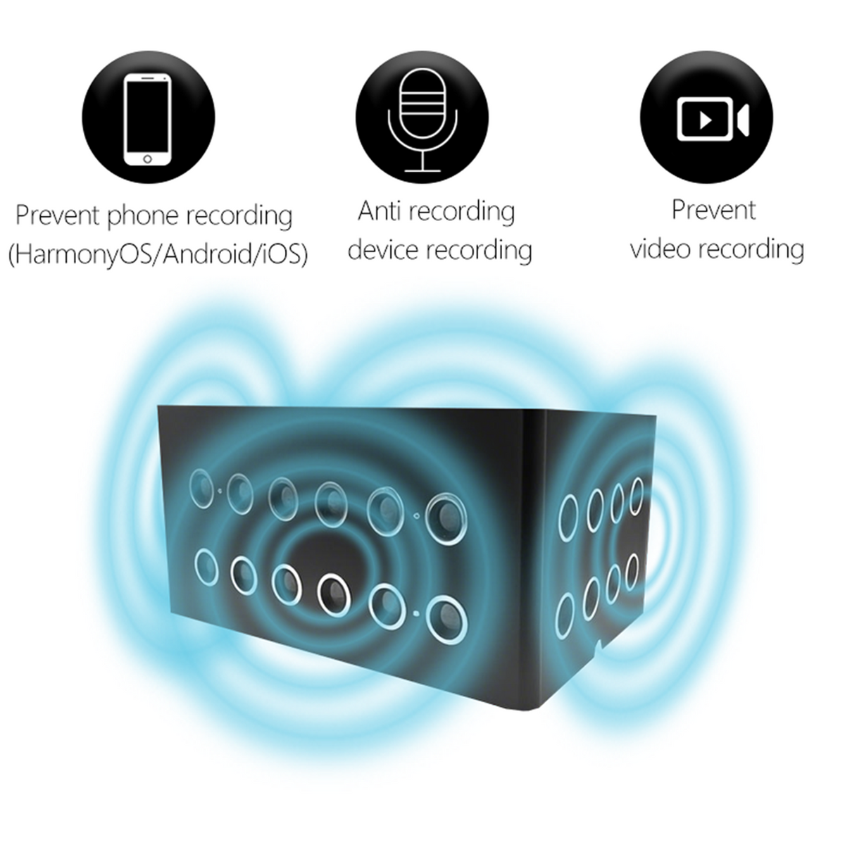 Anti-Recording Voice Recorder Blocker | Ultrasonic Privacy Protector Tissue Box Design for Meeting & Office