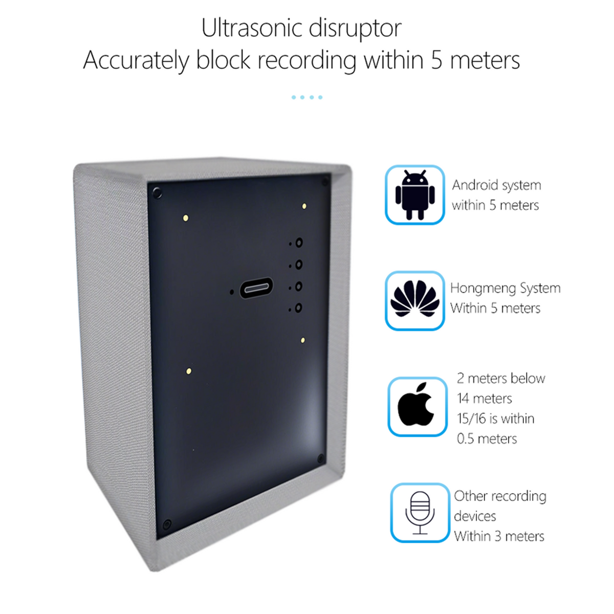 Anti-Recording Voice Recorder Blocker | Ultrasonic Privacy Protector Tissue Box Design for Meeting & Office