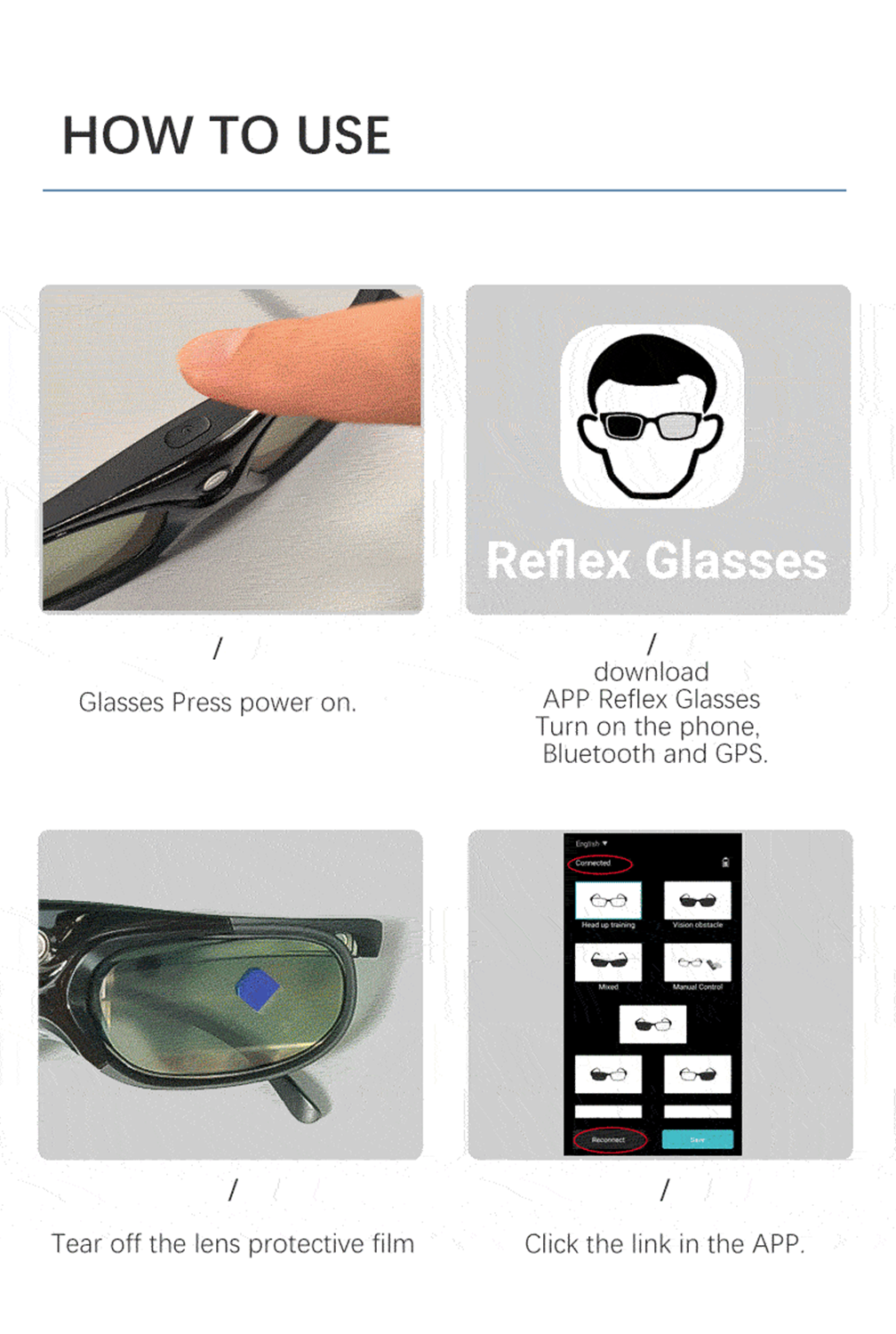 GS01 Strobe Training Glasses | Reflex Glasses for Reaction, Posture Correction & Sports Vision