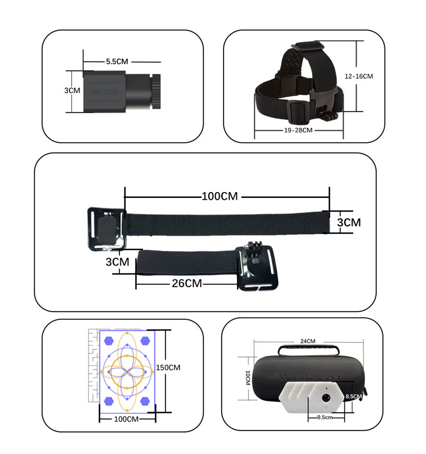 Head-Mounted Laser Training Device | Adjustable Laser, 10M Distance, Multi-Part Wearable for Reaction & Rehabilitation Training