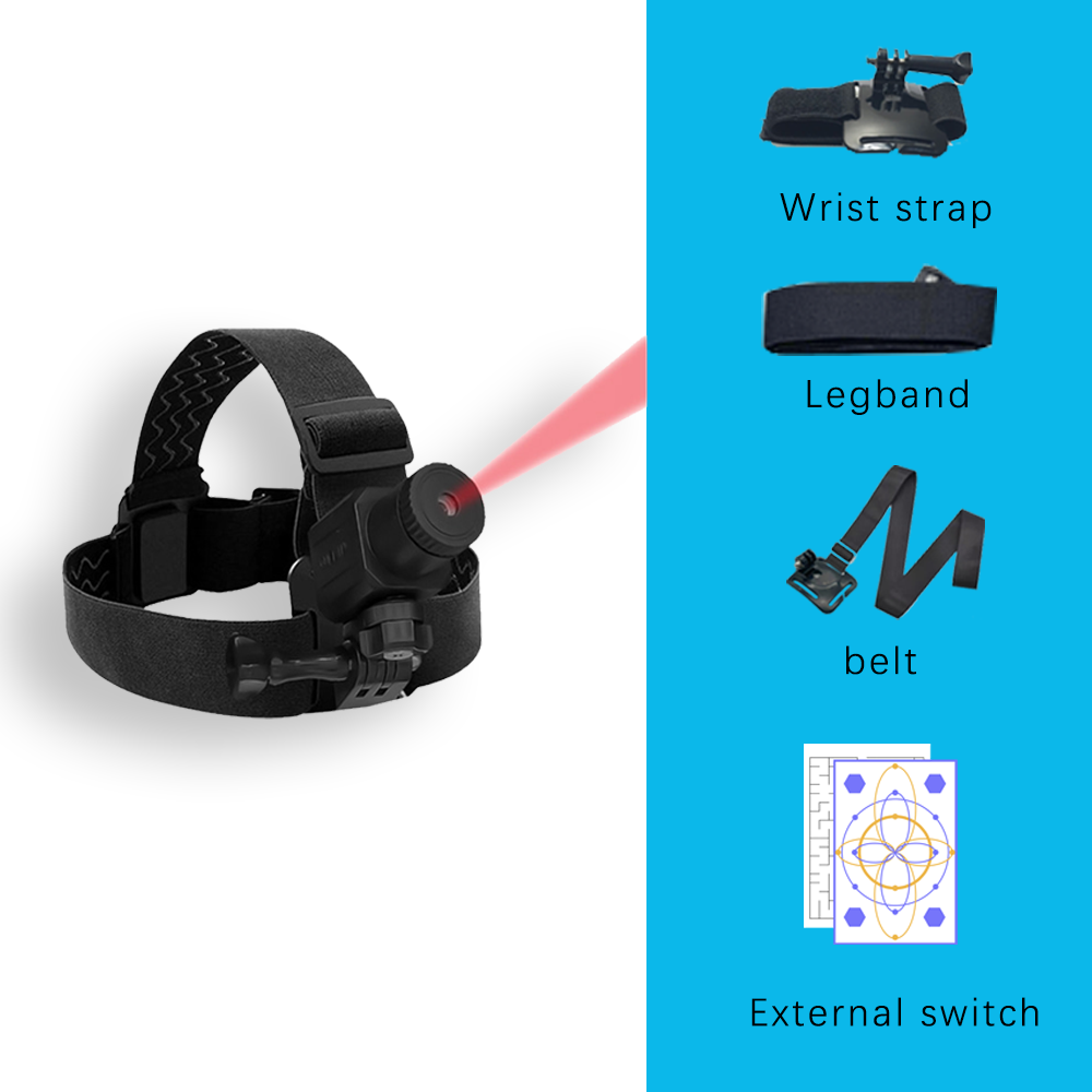 Head-Mounted Laser Training Device | Adjustable Laser, 10M Distance, Multi-Part Wearable for Reaction & Rehabilitation Training