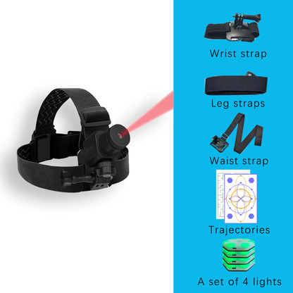 Head-Mounted Laser Training Device | Adjustable Laser, 10M Distance, Multi-Part Wearable for Reaction & Rehabilitation Training