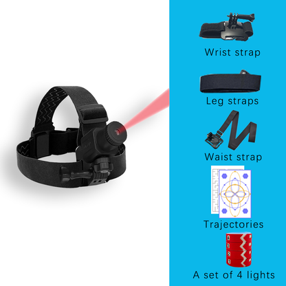 Head-Mounted Laser Training Device | Adjustable Laser, 10M Distance, Multi-Part Wearable for Reaction & Rehabilitation Training