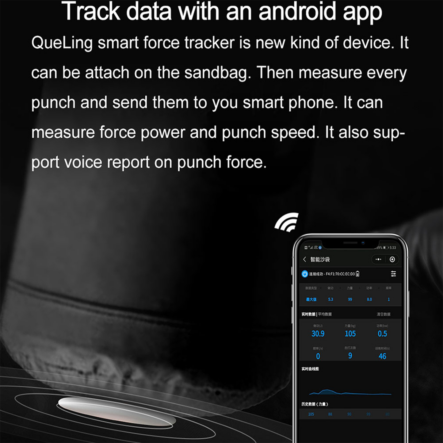 Boxing Force Measuring Device | Punch Strength & Speed Trainer with APP