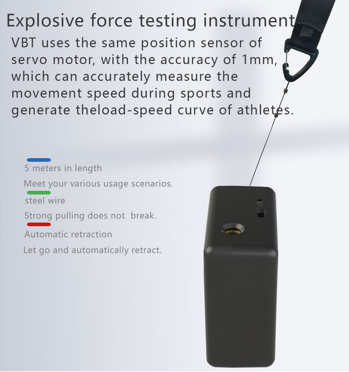 VBT01 Velocity Based Training Device | Strength & Power Trainer for Barbell, Squat, Jump, 1RM Analyzer