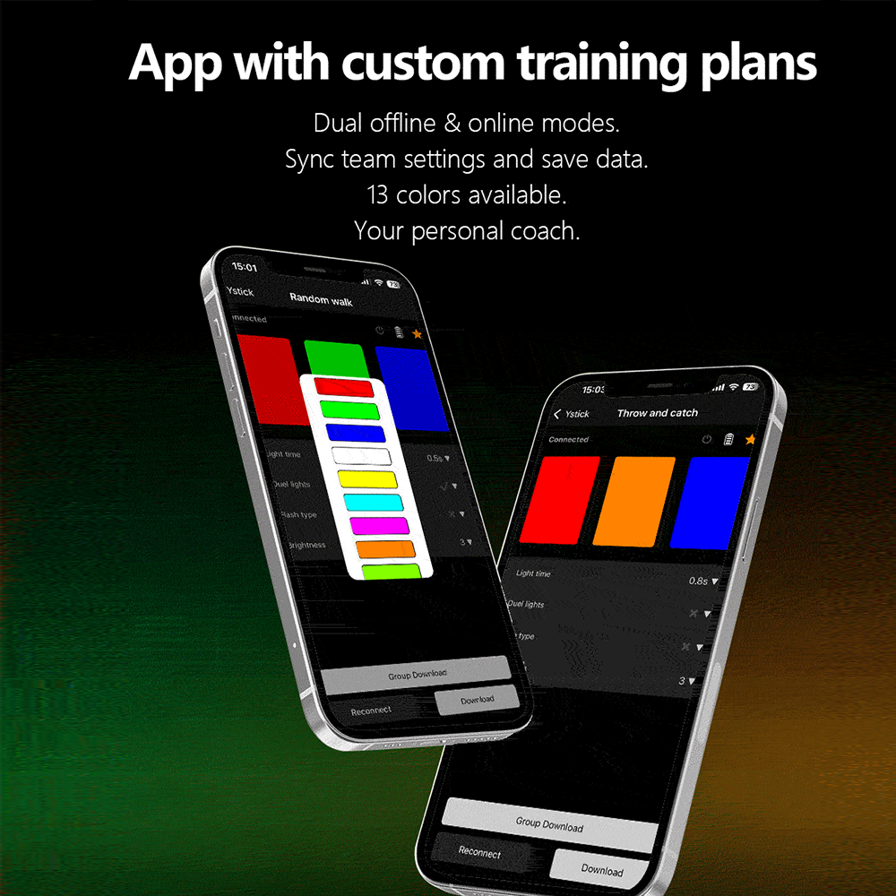 YSTICK Smart Reaction Training Stick | APP Controlled Light Up Stick for Hand-Eye Coordination, Agility & Reflex Training
